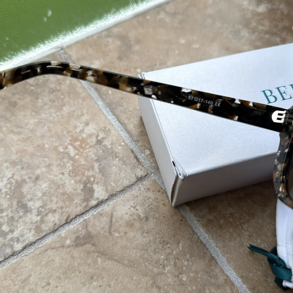 Bertha Natalia Polarized Sunglasses NIB Brown Gold Tortoiseshell Gold Accents